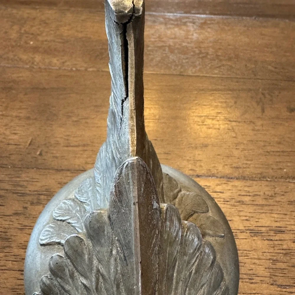 Vintage 1920s Pontiac Native American Radiator Cap Hood Ornament Silver Bronze